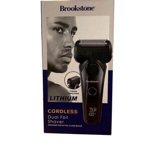 BROOKSTONE Rechargeable Lithium ipx5 Waterproof Dual Foil Shaver